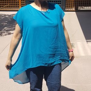 Beautiful Blue sheer top